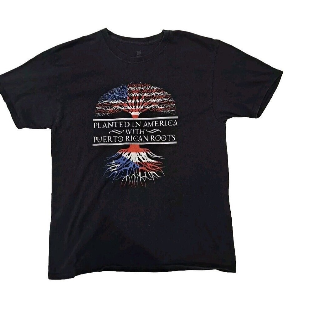 Planted In America With Puerto Rican Roots T-shirt Large Rico Hispanic 1013
